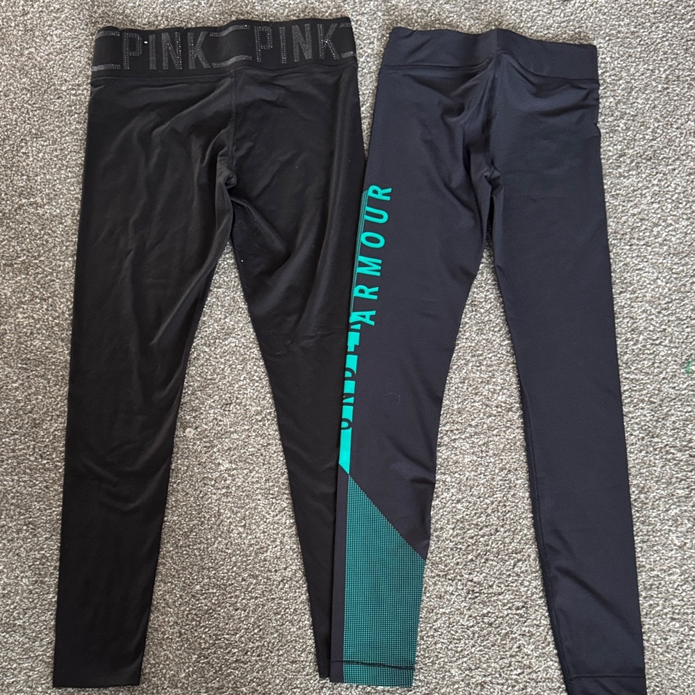 Under Armour Black and Teal women Leggings size S for 2ps. - Picture 6 of 9
